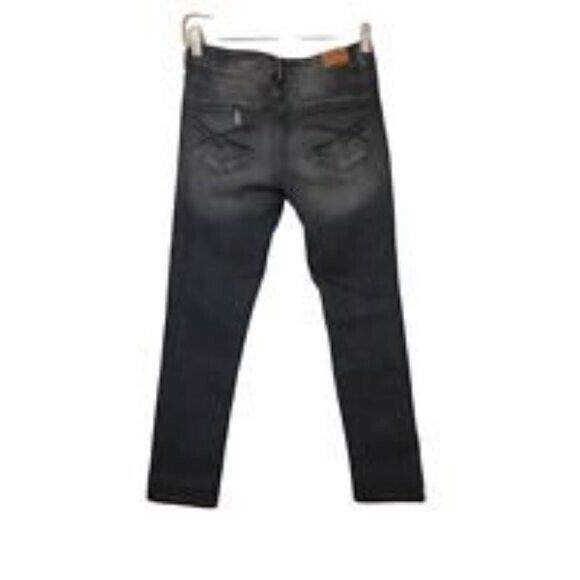 Aeropostale Womens Size 2 Blue  Solid Tattered Skinny Crop Jeans - Picture 7 of 10